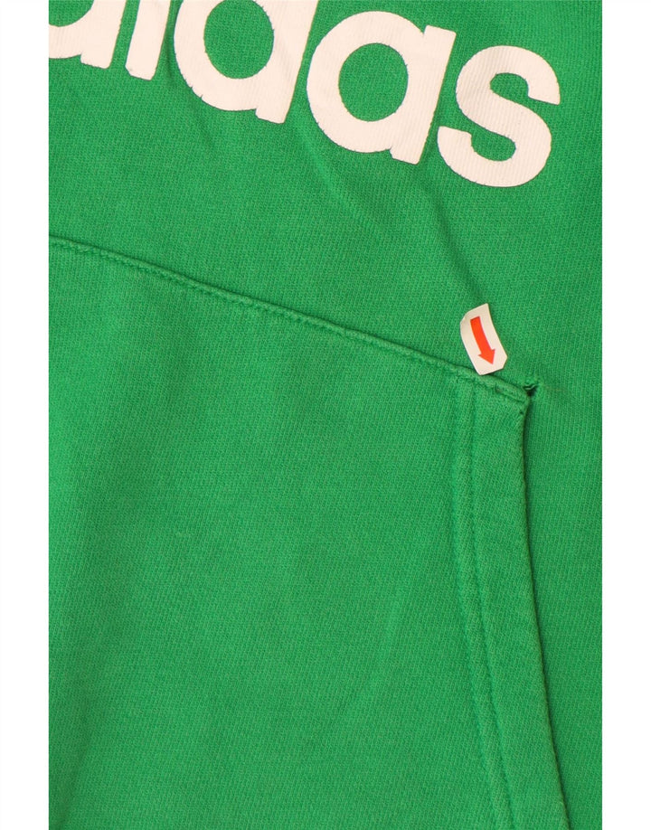 Maglione con cappuccio grafico da uomo ADIDAS grande in cotone verde