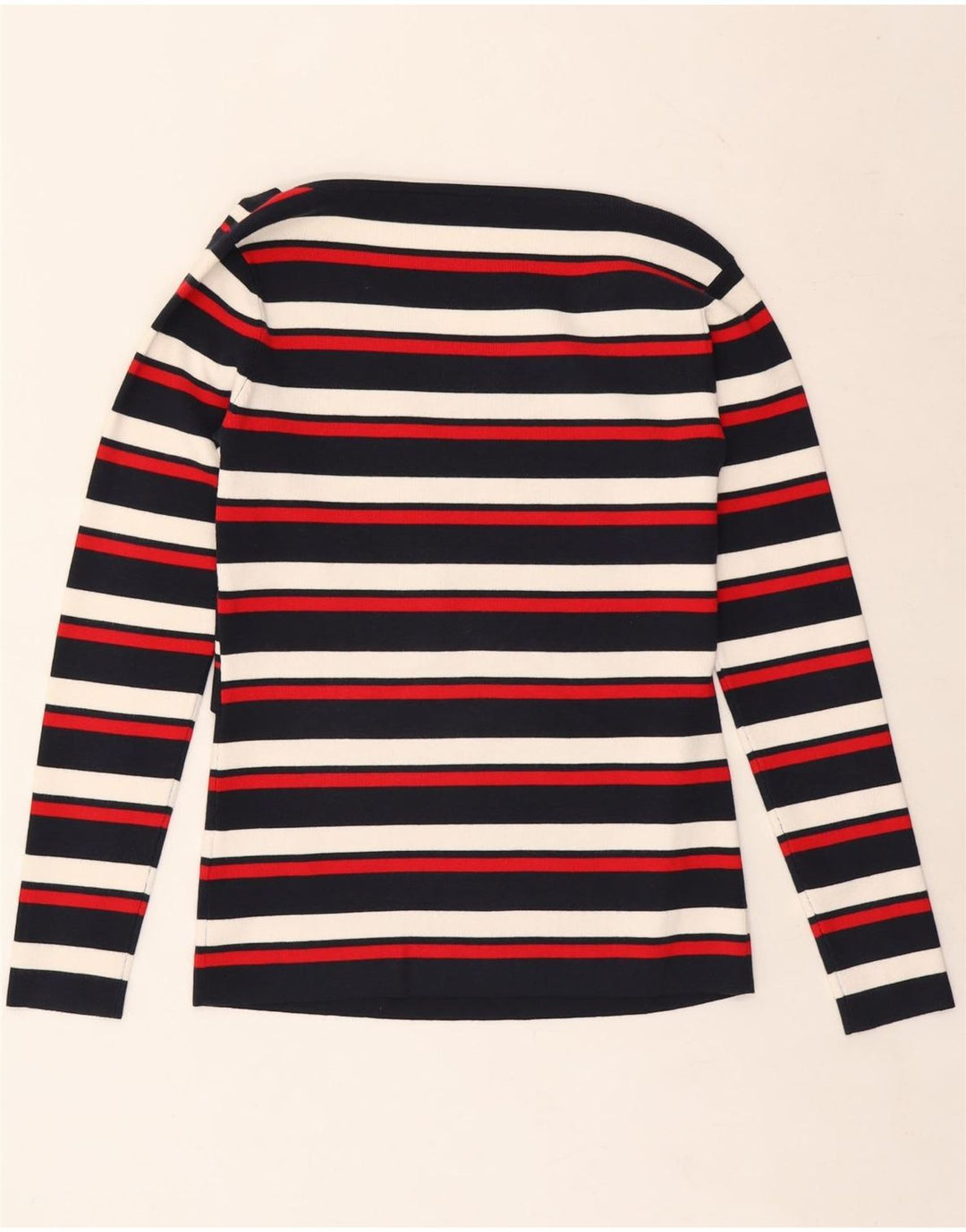 KAREN MILLEN Top da donna a maniche lunghe UK 14 Large a righe multicolori