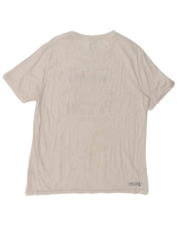 T-shirt grafica da uomo Fat Face Top grande in cotone bianco
