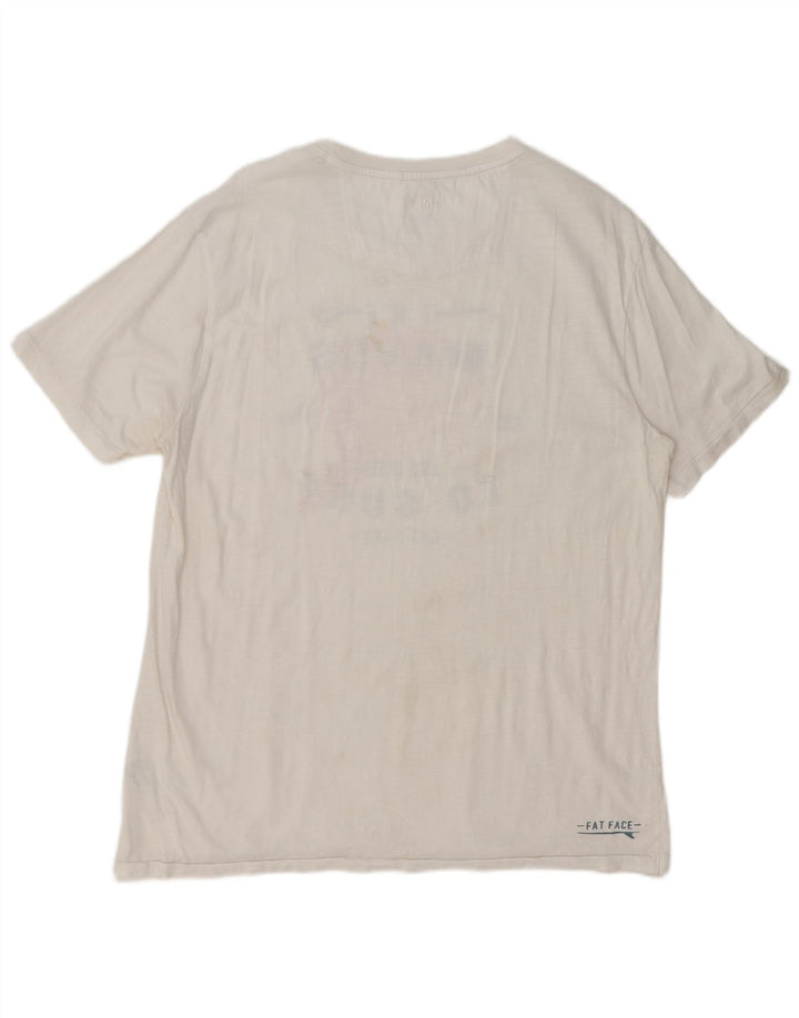 T-shirt grafica da uomo Fat Face Top grande in cotone bianco