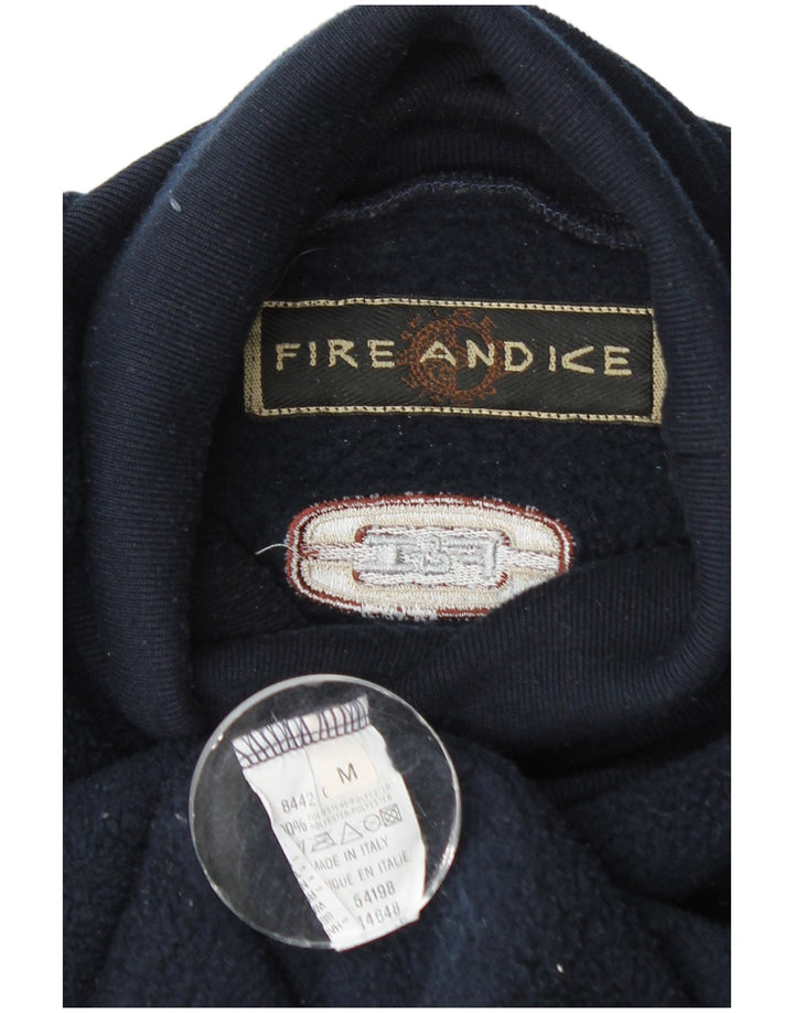 Maglione in pile da uomo Fire and Ice medio blu navy poliestere Fair Isle