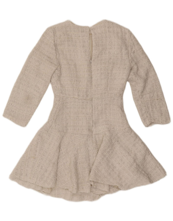 Abito a trapezio con maniche a 3/4 da donna Zara UK 6 XS poliestere bianco