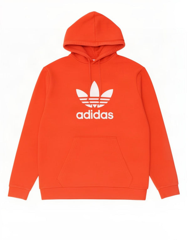 Felpa con cappuccio grafica da uomo Adidas Large in cotone rosso