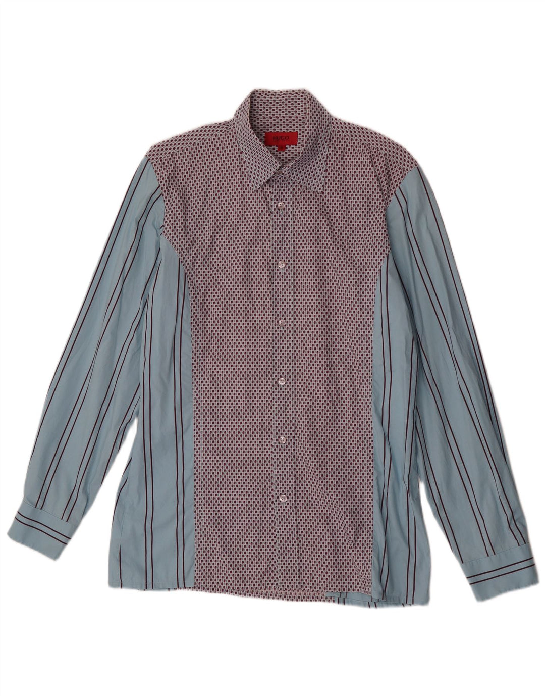 Camicia da uomo Hugo Boss in cotone a righe blu medio