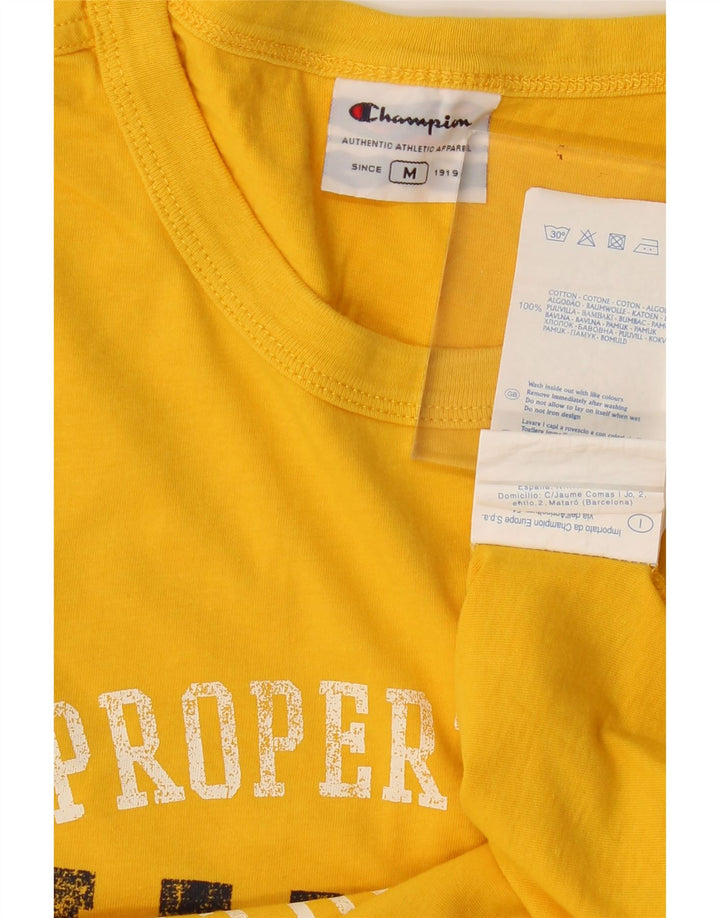 T-shirt grafica da uomo CHAMPION Top in cotone color block giallo medio