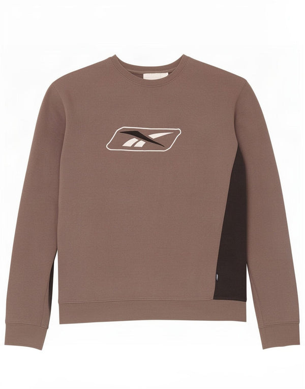 Felpa grafica da uomo Reebok maglione grigio medio color block