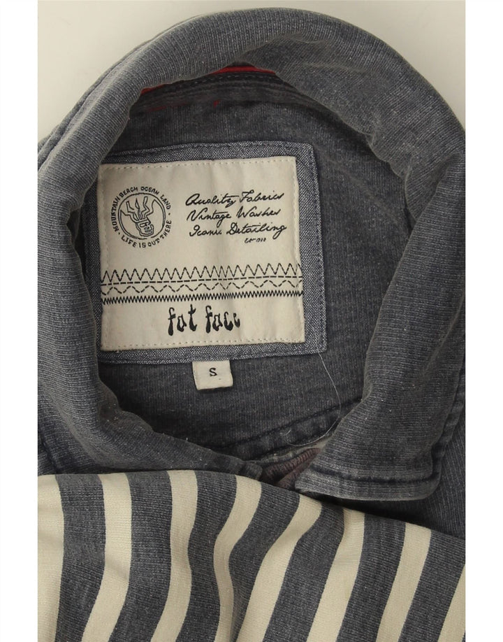 Felpa da uomo con collo alto Fat Face, maglione piccolo in cotone a righe blu