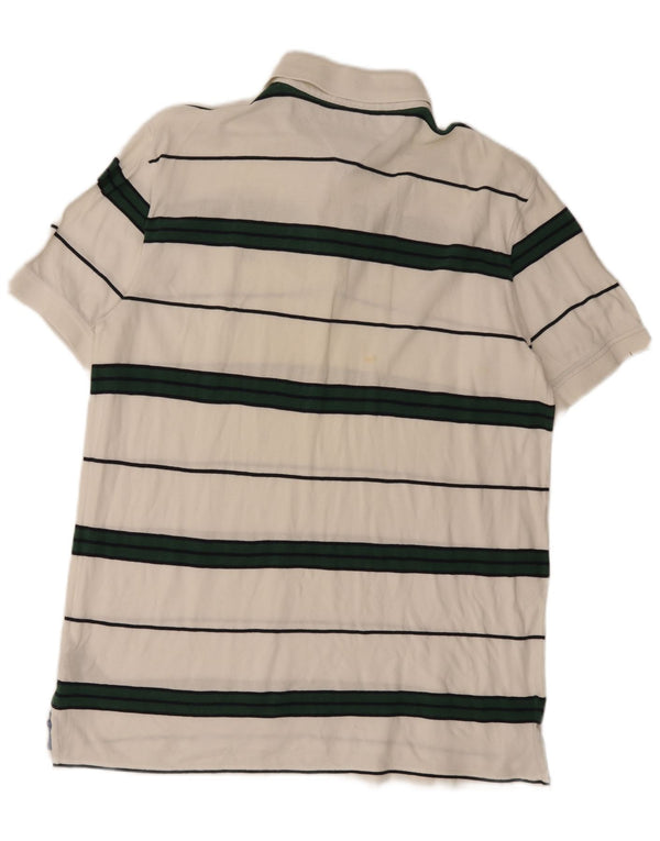 Polo da uomo su misura Tommy Hilfiger XL in cotone a righe bianche