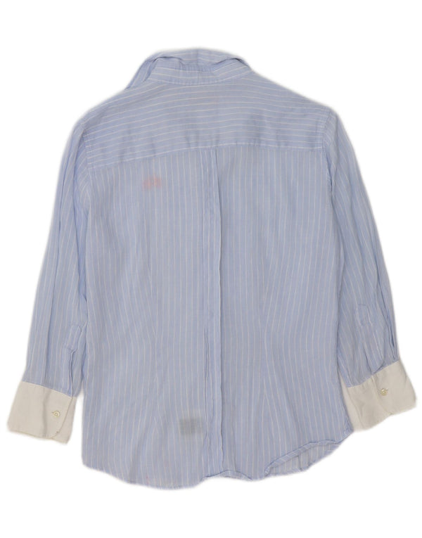 Camicia a maniche 3/4 da donna La Martina UK 16 Lino gessato blu grande