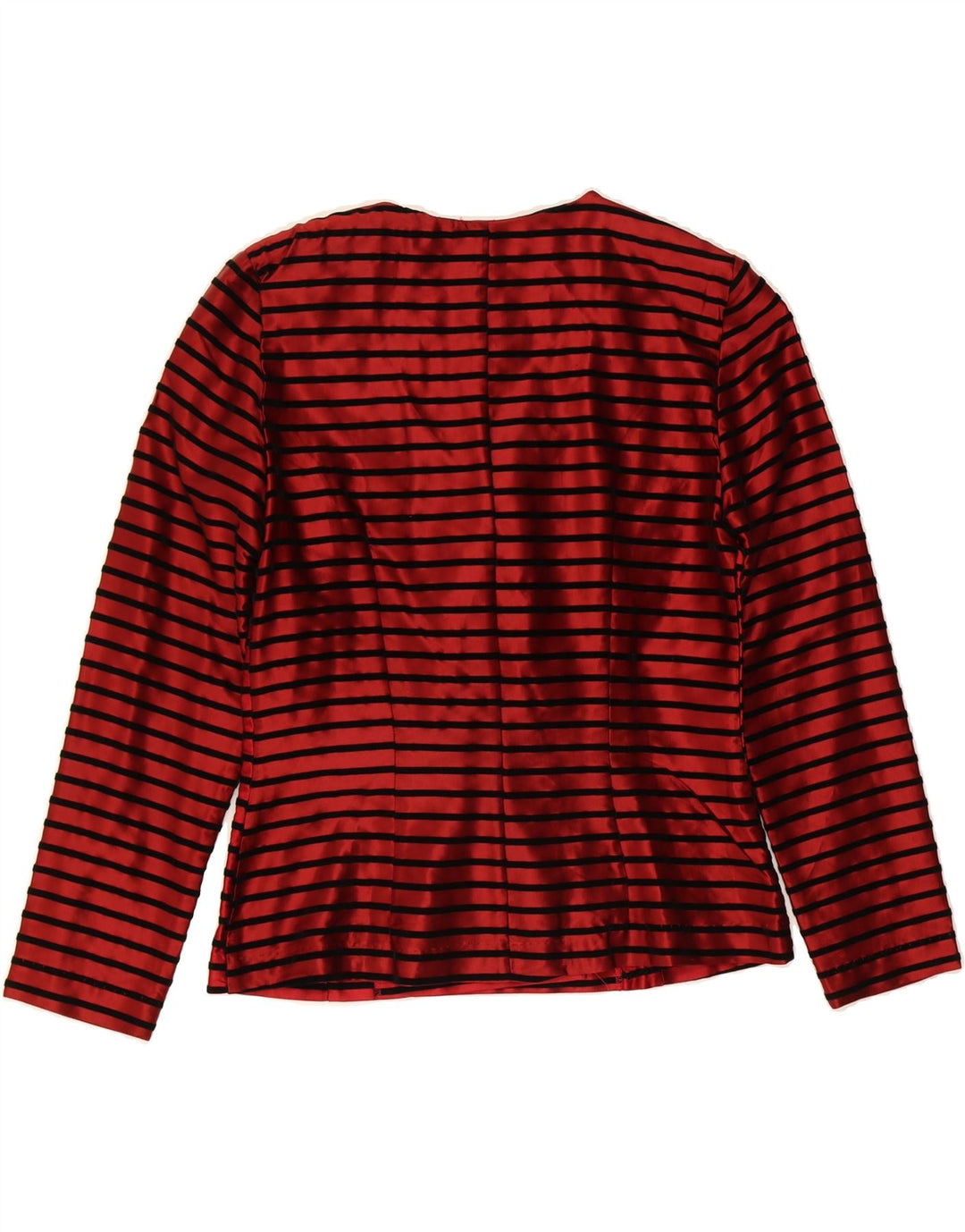 POSITIVE ATTITUDE Womens Petite Blazer Jacket US 10 Large Burgundy Striped Vintage Positive Attitude and Second-Hand Positive Attitude from Messina Hembry 
