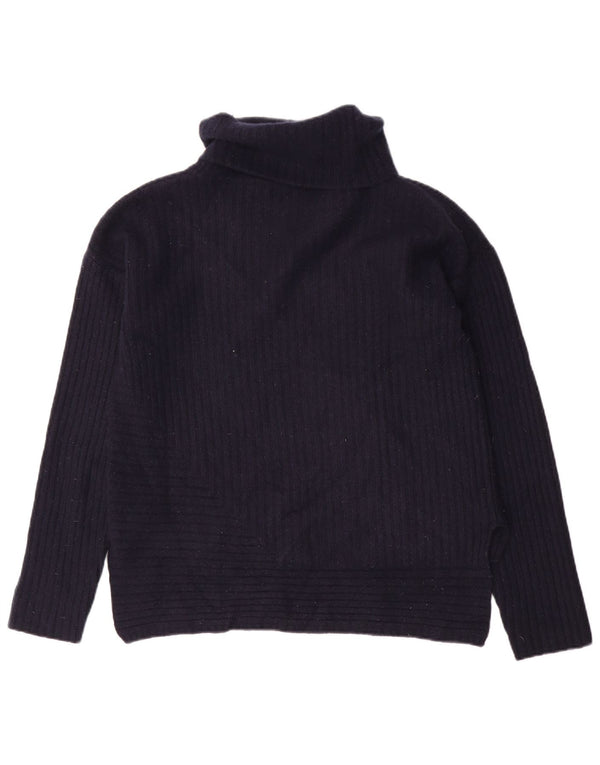 Maglione maglione a collo alto da donna Harmont & Blaine UK 16 grande lana blu navy