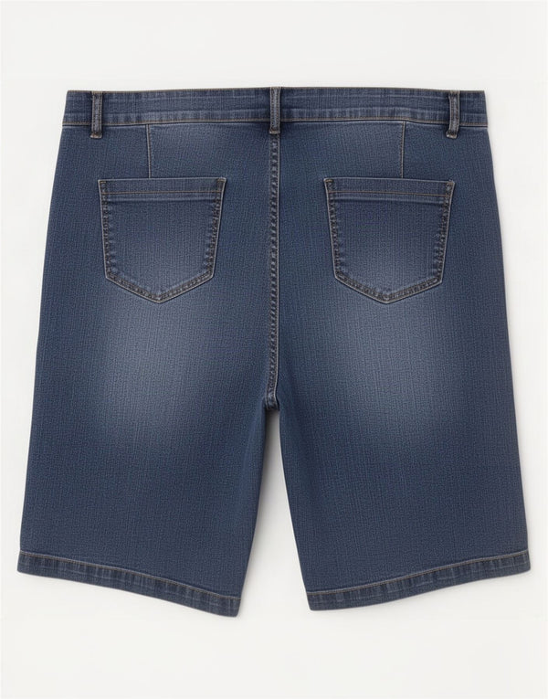 Pantaloncini di jeans autografi da donna Marks & Spencer UK 20 2XL W40 cotone blu