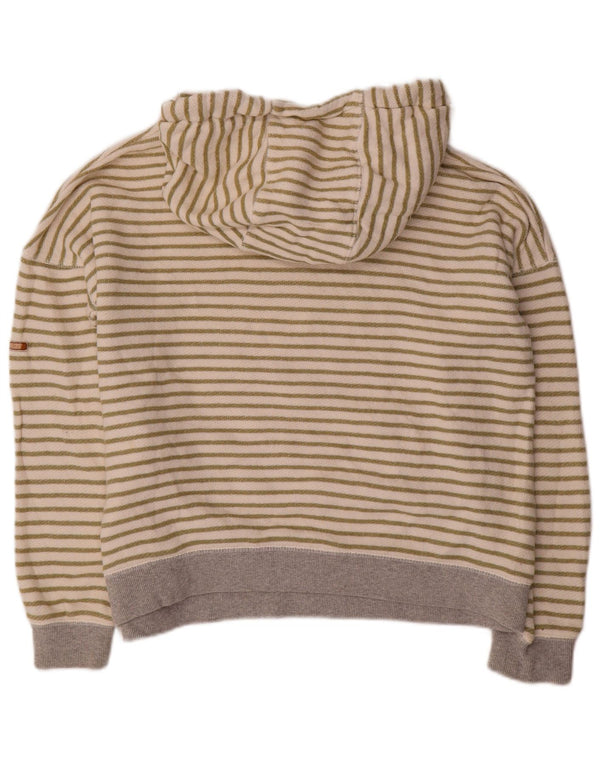 Maglione oversize con cappuccio da donna ROXY UK 16 Cotone a righe grandi bianco sporco