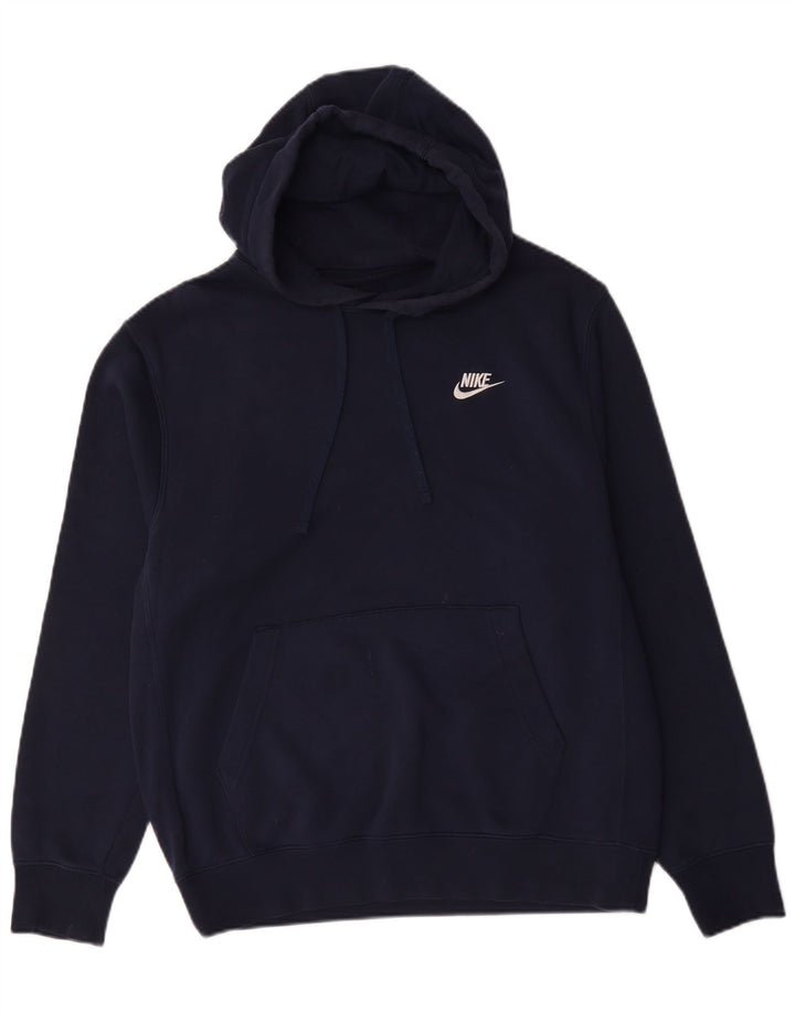 Felpa con cappuccio da uomo Nike, cotone medio blu navy