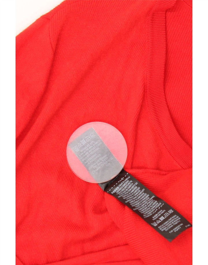 Maglione cardigan aperto lungo da donna Marks & Spencer UK 16 grande rosso