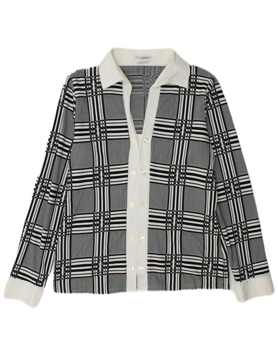 NARACAMICIE Camicetta doppiopetto da donna UK 14 Grigio medio a quadri