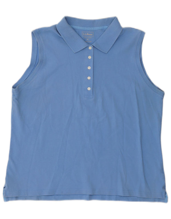 Polo senza maniche da donna L.L.Bean UK 18 XL cotone blu