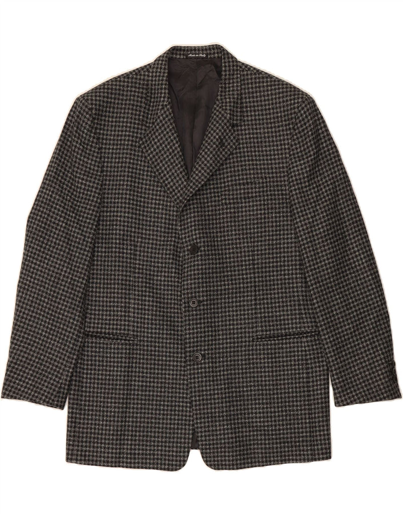 PAL ZILERI Mens 3 Button Blazer Jacket IT 54 2XL Grey Houndstooth Vintage Pal Zileri and Second-Hand Pal Zileri from Messina Hembry 