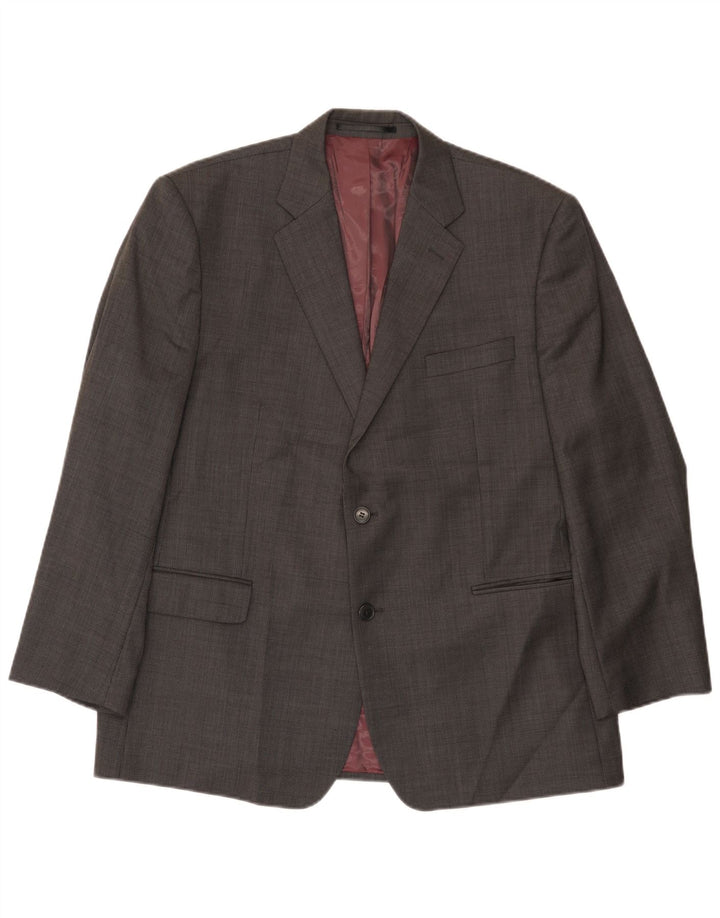 Giacca blazer da uomo a 2 bottoni John Lewis UK 40 grande lana grigia
