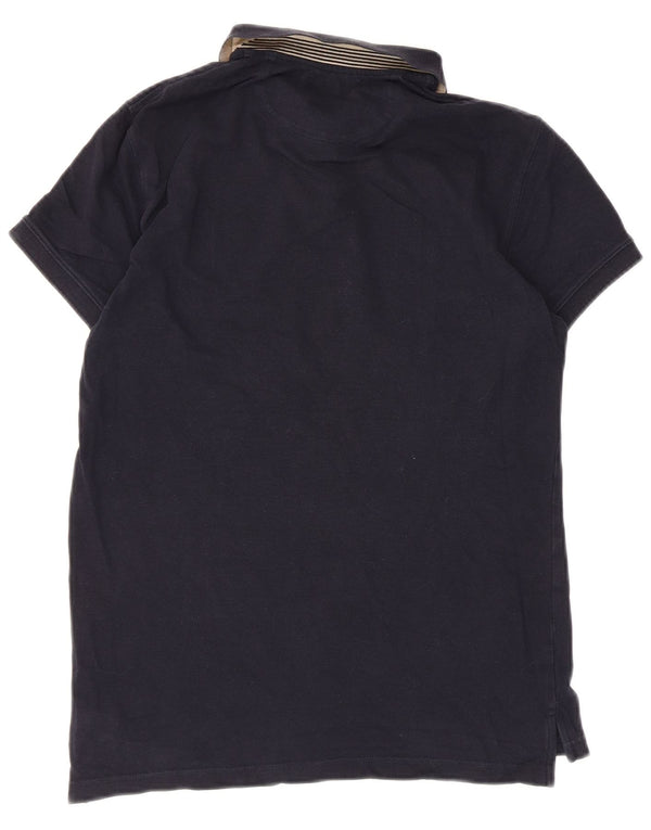 Polo da uomo slim fit Massimo Dutti piccola blu navy