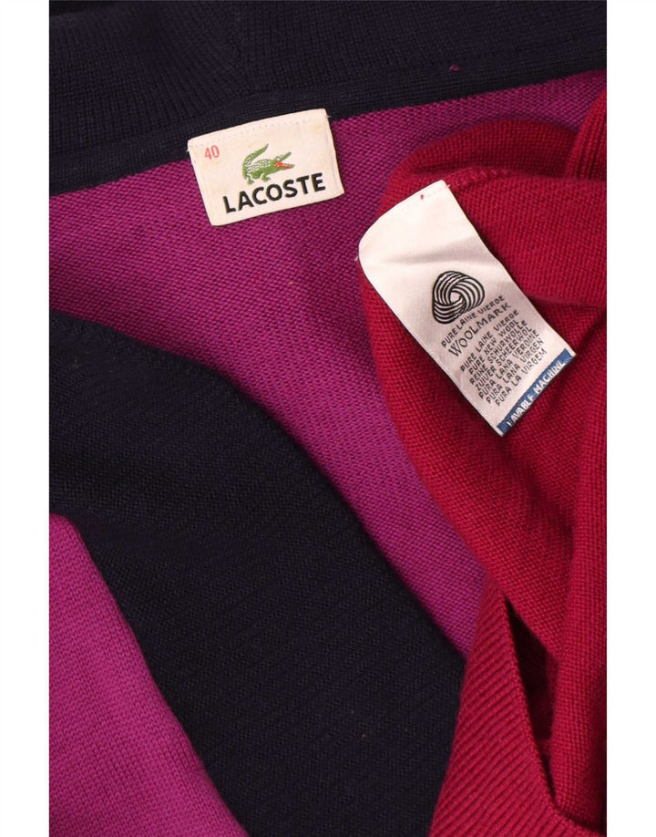 Maglione maglione con scollo a V da donna Lacoste taglia 40 medio multicolore