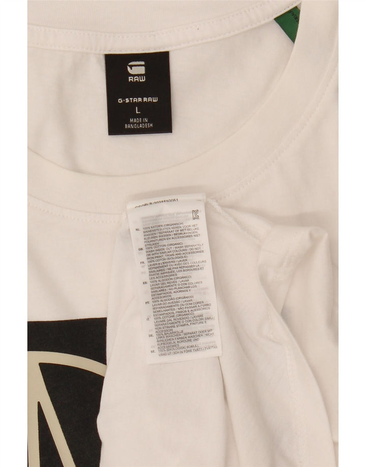 T-shirt grafica da uomo G-Star Top grande in cotone bianco