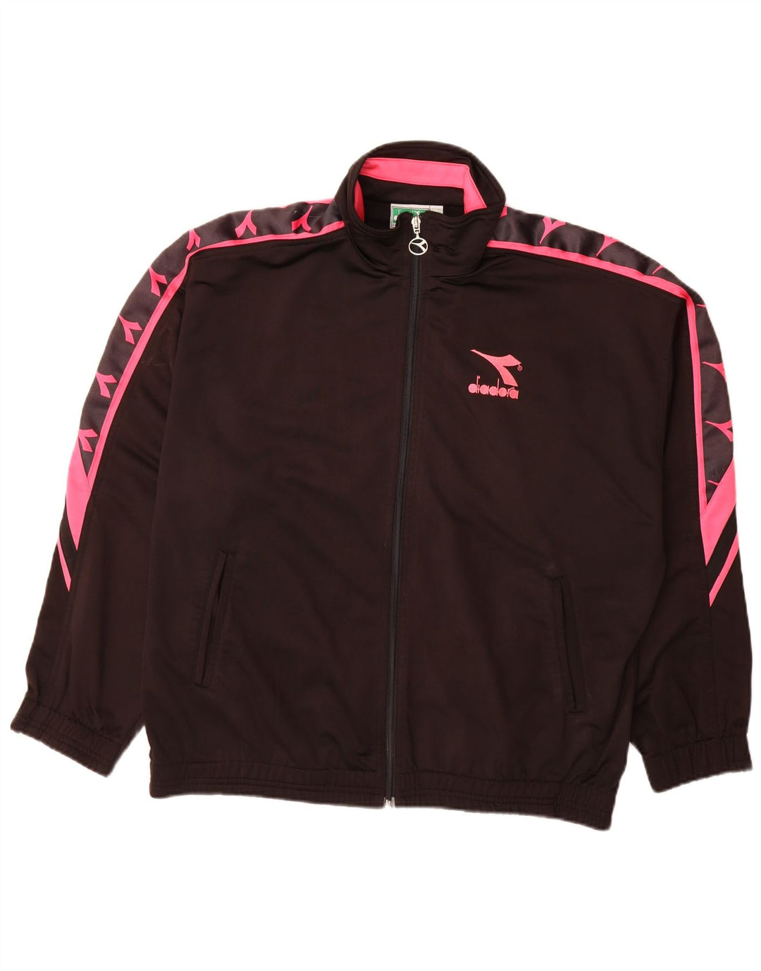 Giacca da tuta da uomo Diadora UK 42 Large Nero Colourblock Poliestere
