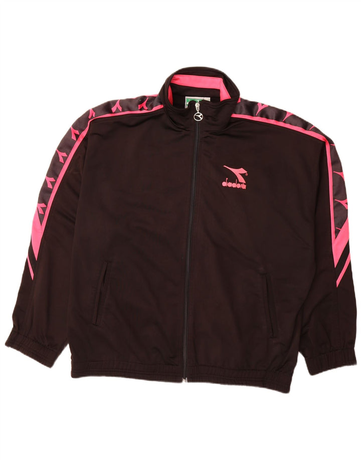 Giacca da tuta da uomo Diadora UK 42 Large Nero Colourblock Poliestere