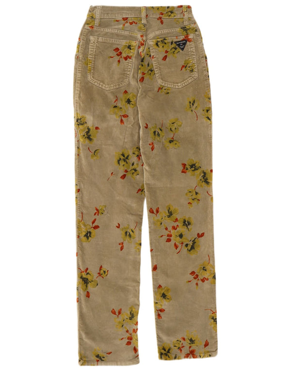 Pantaloni casual dritti da donna Outrage W27 L30 cotone floreale kaki