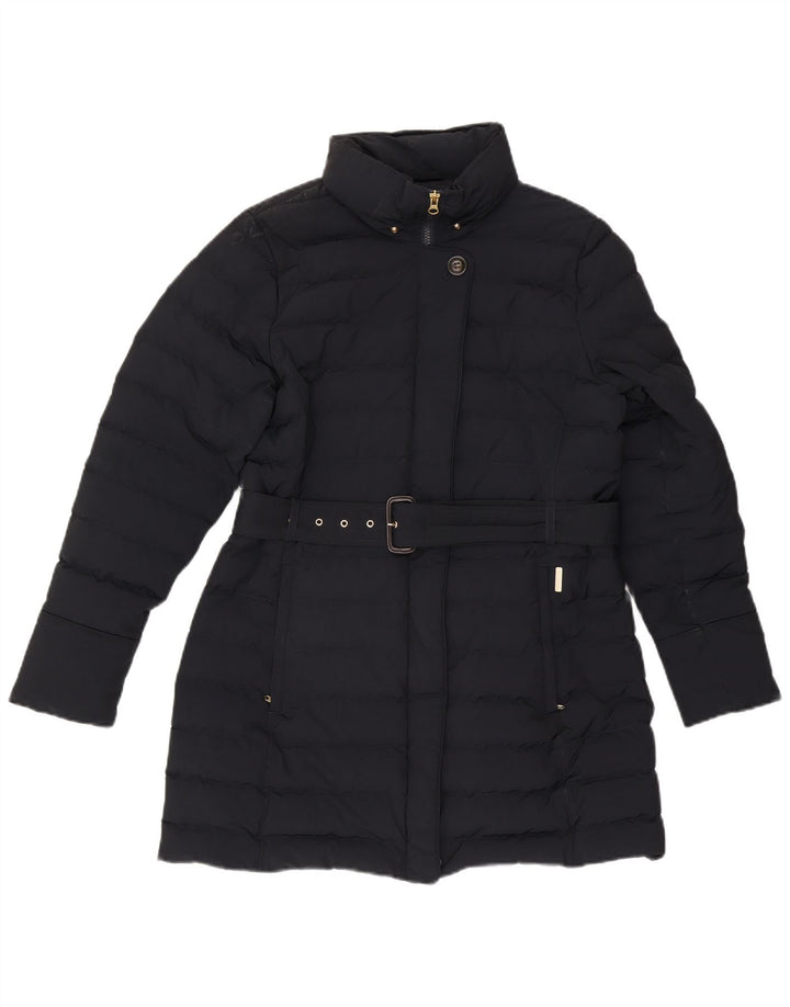 Cappotto imbottito da donna Woolrich UK 16 grande poliestere blu navy