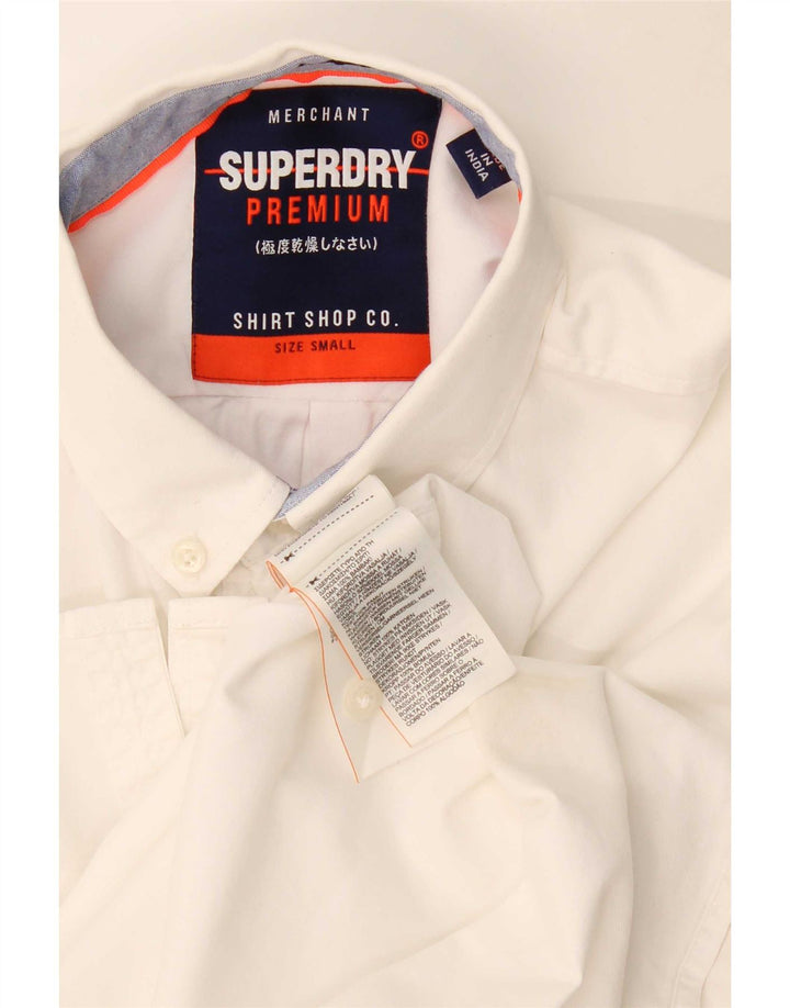 Camicia da uomo Superdry Small in cotone bianco