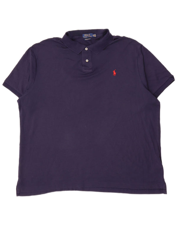 Polo Ralph Lauren Mens Custom Slim Fit Polo Shirt 2XL Navy Blue Cotton
