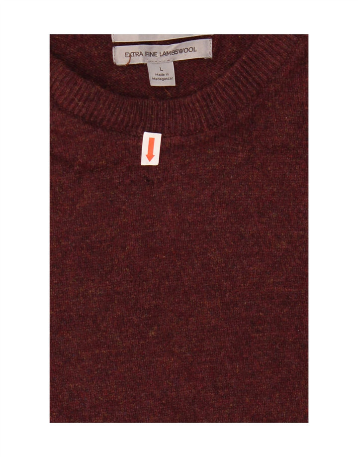 Maglione maglione girocollo da uomo Marks & Spencer grande lana bordeaux