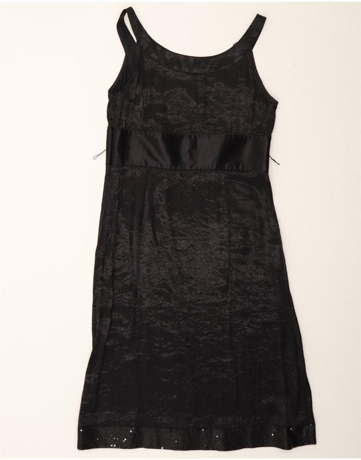 MONSOON Womens Sleeveless Sheath Dress UK 12 Medium Black Viscose Vintage Monsoon and Second-Hand Monsoon from Messina Hembry 