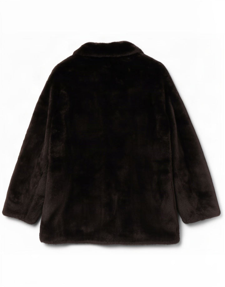 Giacca in pelliccia sintetica da donna Marks & Spencer UK 14 poliestere nero medio