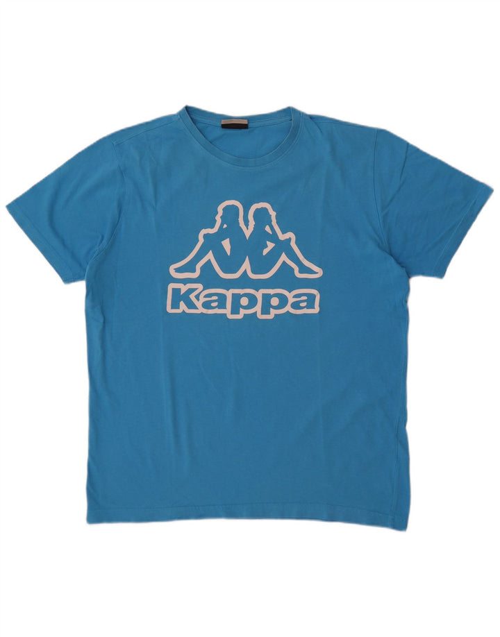 T-shirt grafica da uomo Kappa Top Large in cotone blu