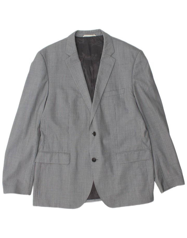 Giacca blazer da uomo a 2 bottoni Hugo Boss EU 54 2XL viscosa pied de poule grigia