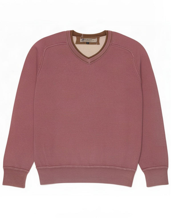 Fat Face Mens V-Neck Jumper Sweater Small Pink Cotton