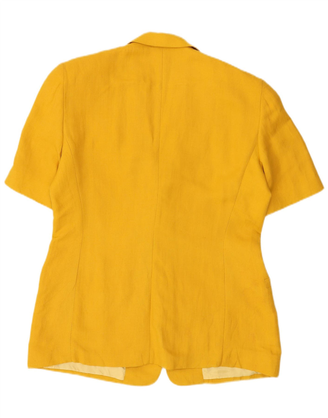 MISSONI Giacca Blazer da Donna a Manica Corta a 2 Bottoni UK 16 Grande Giallo