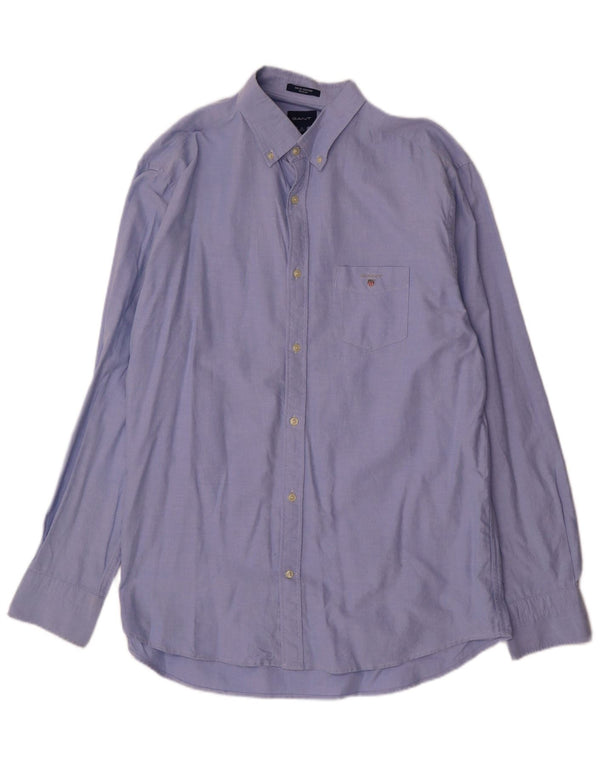 Gant Camicia da uomo vestibilità regolare taglia 43/44 17 1/2 XL cotone blu