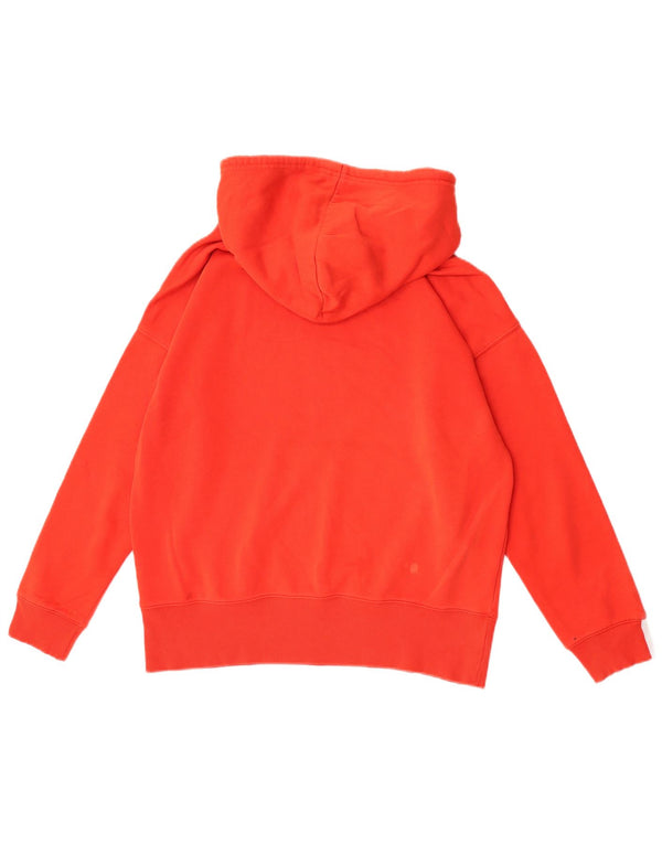 Felpa con cappuccio oversize con grafica Adidas da donna UK 8 Small Cotone rosso