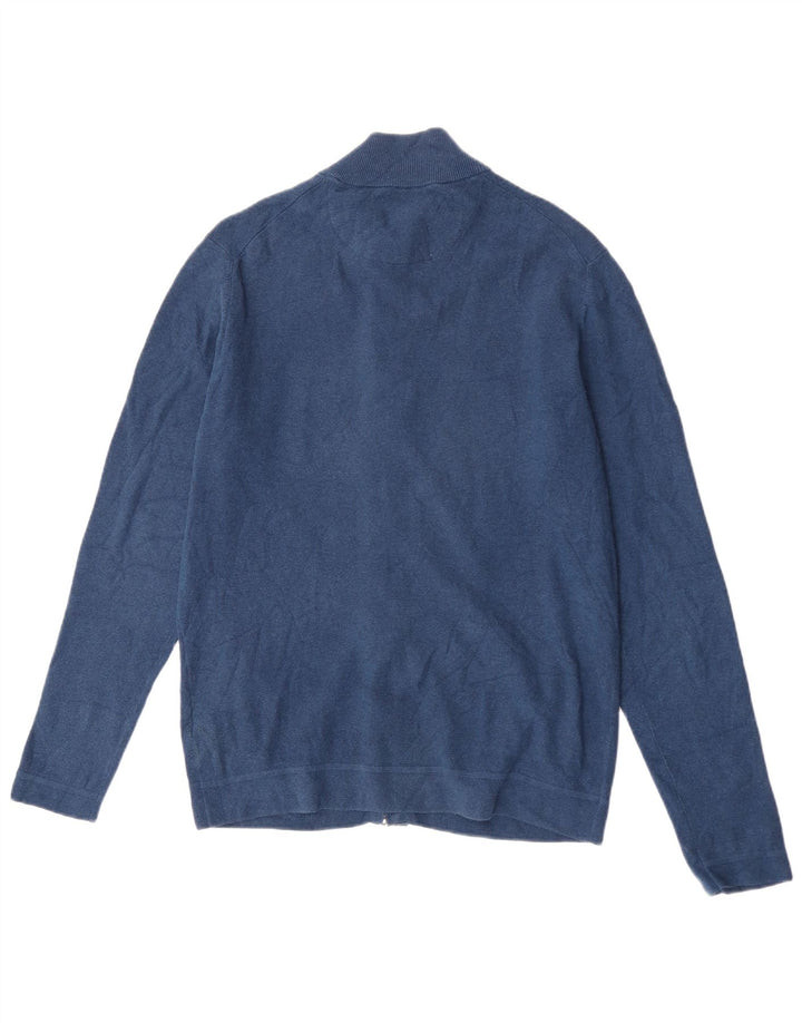 Maglione cardigan da uomo Massimo Dutti XL in cotone blu navy