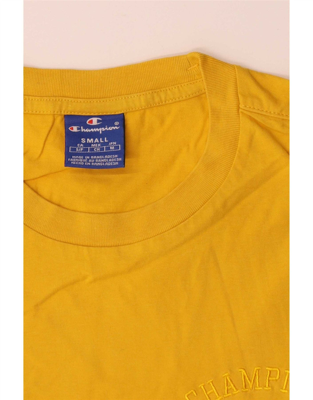 T-shirt da uomo Champion Top Small in cotone giallo