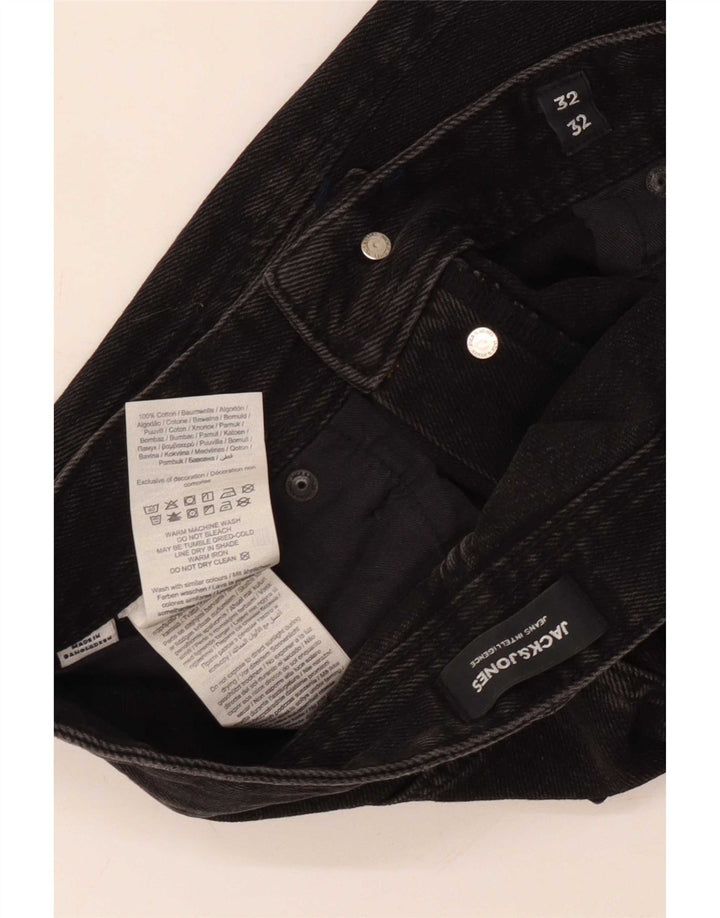 Jeans dritti da uomo Jack & Jones W32 L32 cotone nero