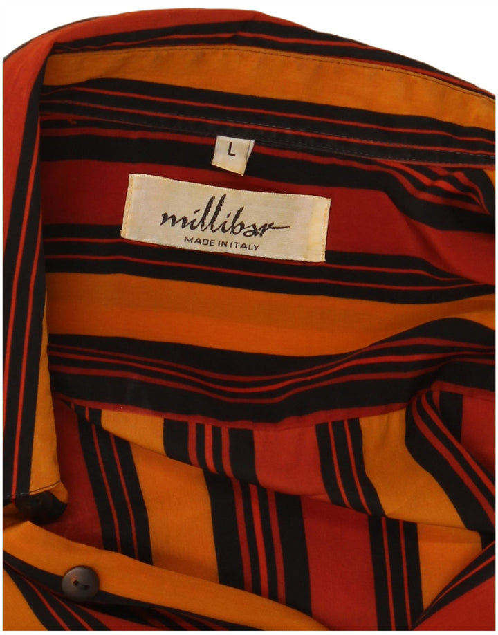 MILLIBAR Camicia Uomo Large a Righe Multicolori