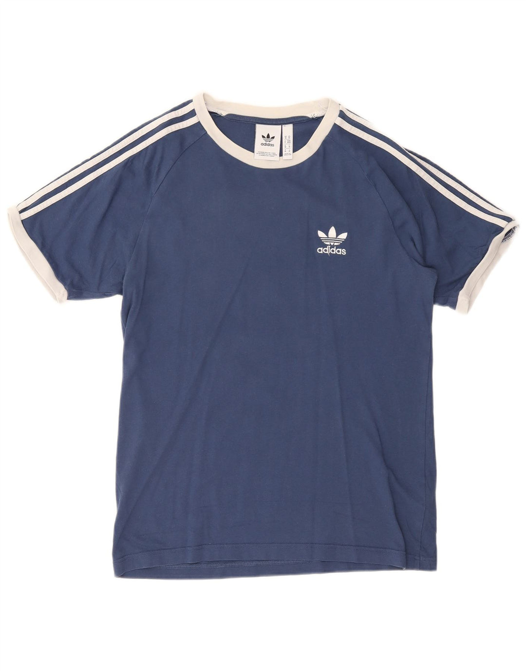 T-shirt da uomo Adidas Top media in cotone blu navy