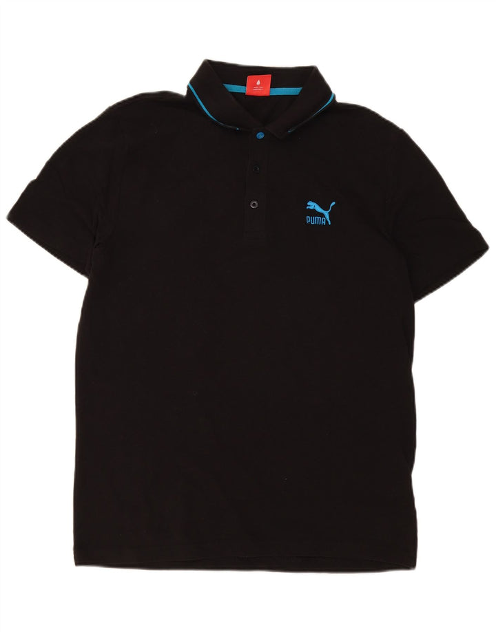 Polo Puma da uomo in cotone nero medio