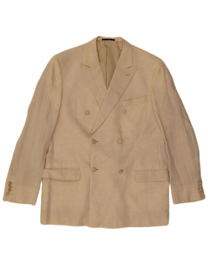 Giacca Blazer Doppiopetto Valentino Uomo IT 54 2XL Lino Beige