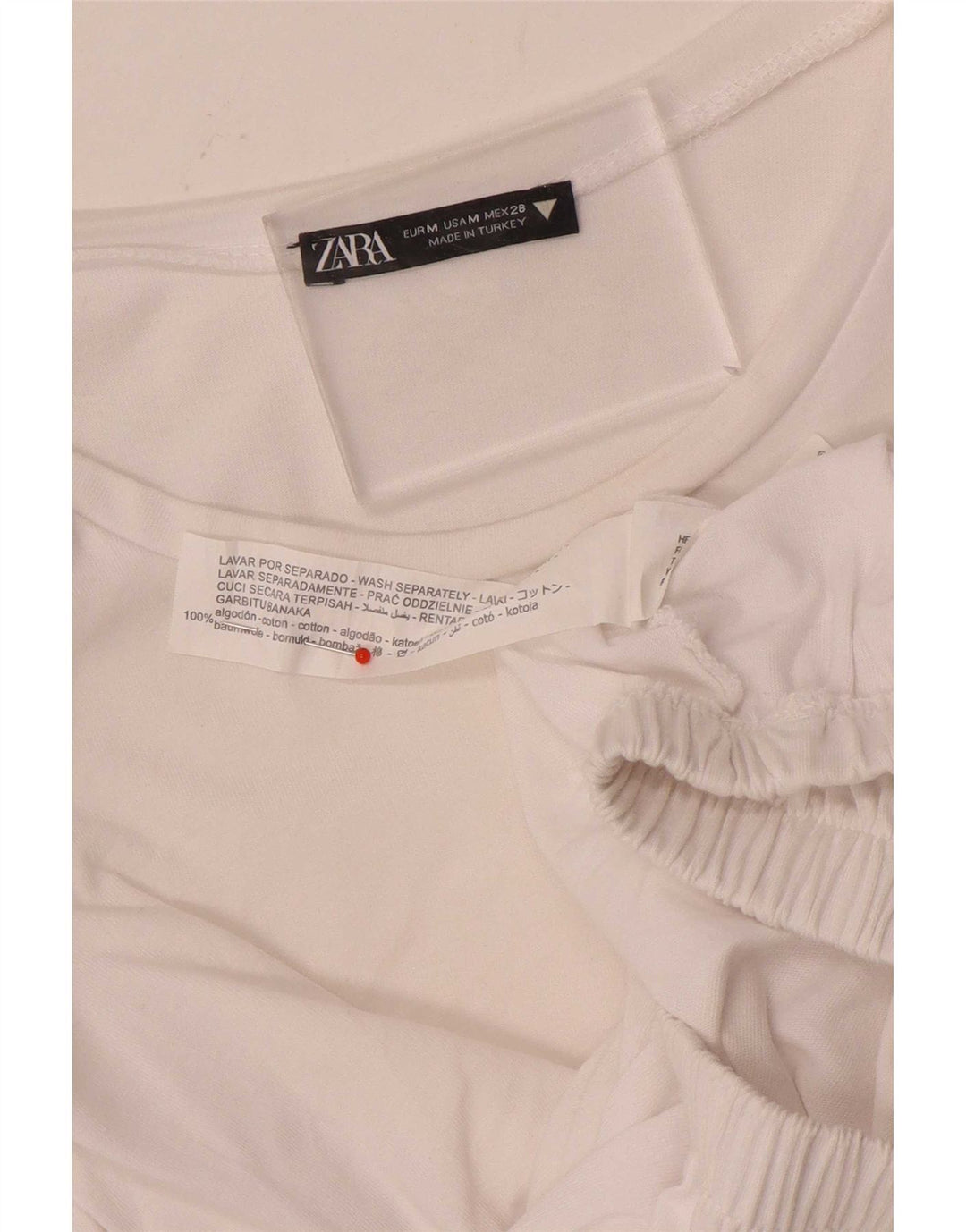 Top corto da donna Zara in camicetta UK 12 cotone bianco medio