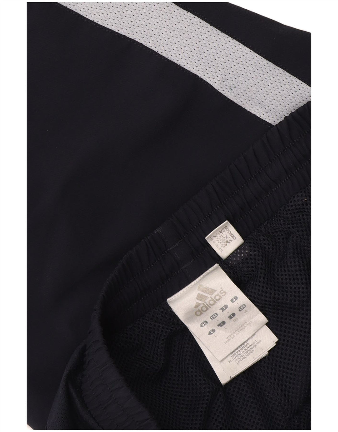 Pantaloncini sportivi da uomo Adidas Bermuda grandi in poliestere color block blu navy